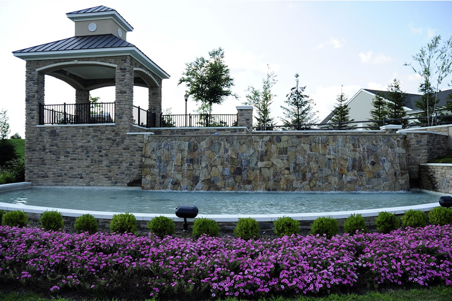 Four Seasons Manalapan Manalapan, New Jersey Water Feature Wall Commercial Pool Design by Omega Pool Structures, Inc