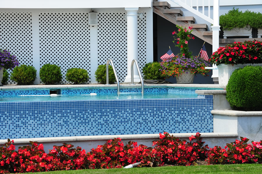 Bayfront Vanishing Edge Pool Toms River, New Jersey Residential Pool Design by Omega Pool Structures, Inc