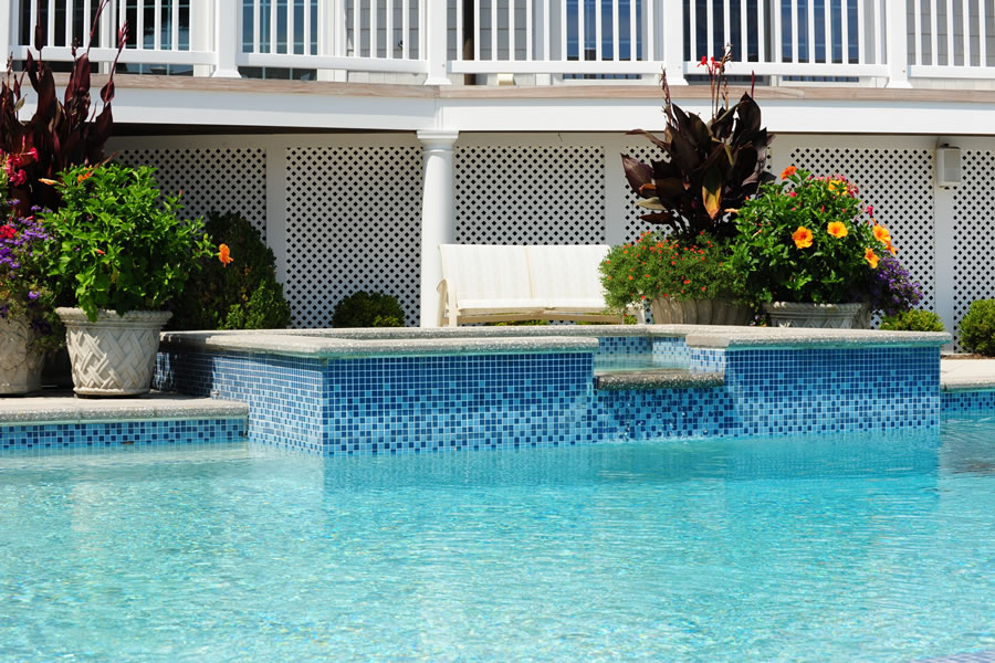 Bayfront Vanishing Edge Pool Toms River, New Jersey Residential Pool Design by Omega Pool Structures, Inc