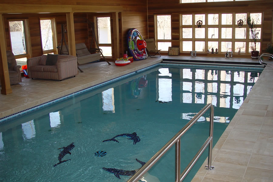 Indoor Pool with Therapy Design Colts Neck, New Jersey  Residential Pool Design by Omega Pool Structures, Inc