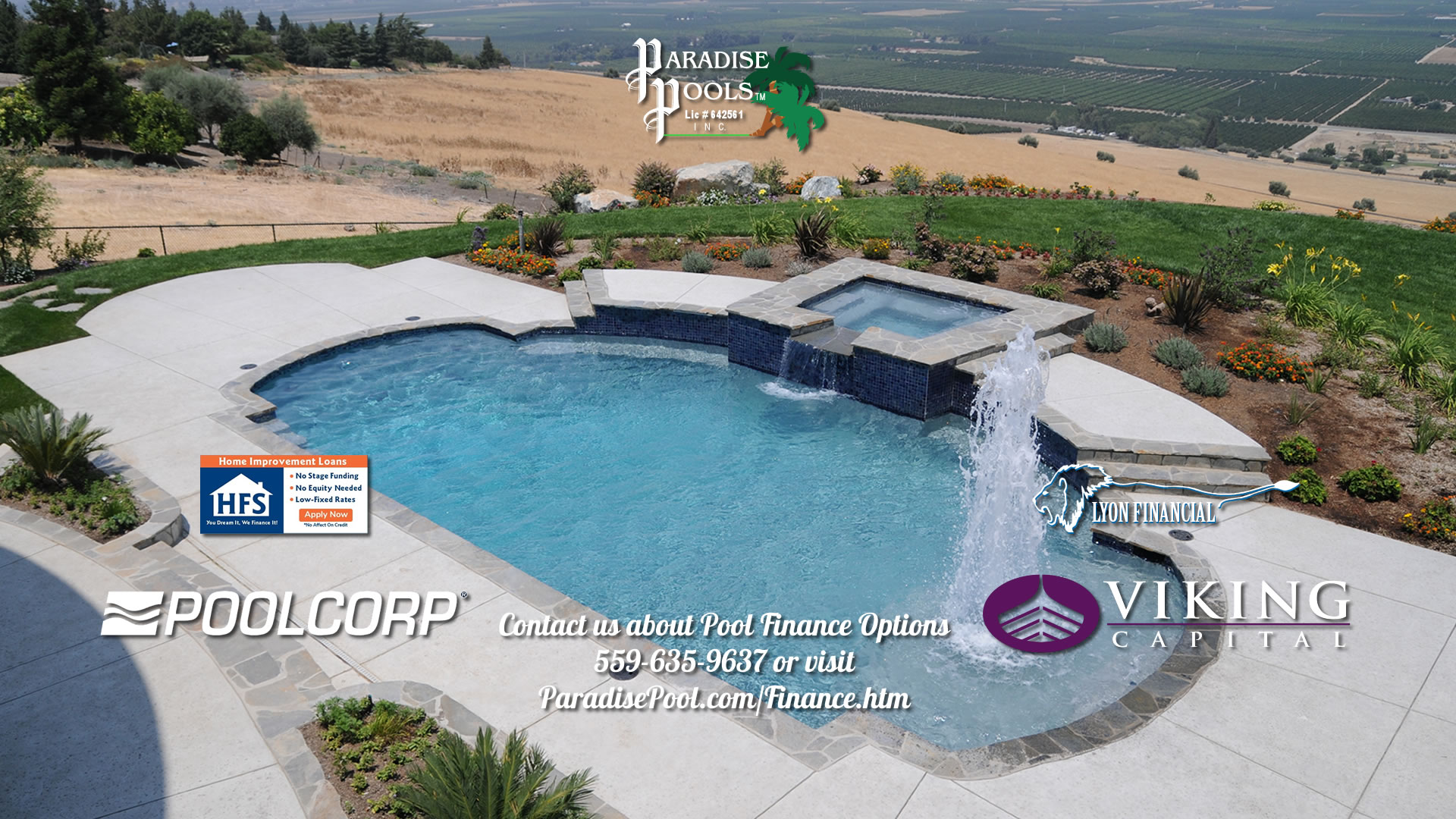 Pool Finance options Paradise PoolsTM (559) 635-9637
